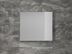 Style Line Зеркальный шкаф Стокгольм 80 белый рифленый софт – фотография-2